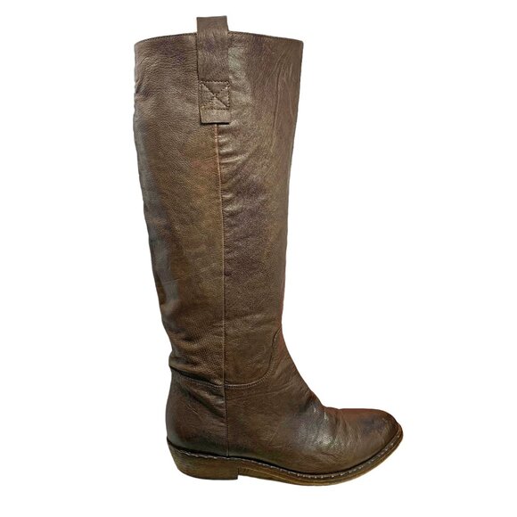 Fatte A Mano per King Brown Leather‎ Tall Riding Boots - Picture 4 of 13
